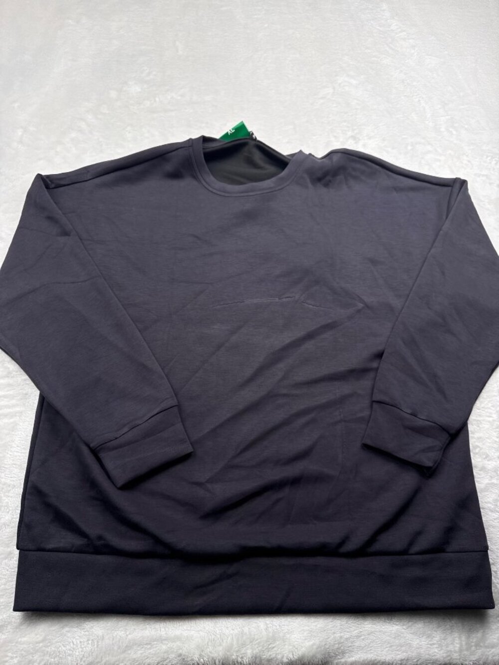 LazyPants Womens Charcoal Crewneck Sweatshirt Long-Sleeve Pullover XL